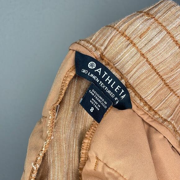 Athleta Cabo Linen 4" Linen Textured Shorts Pants Bottoms Women Size 8 - Picture 4 of 5